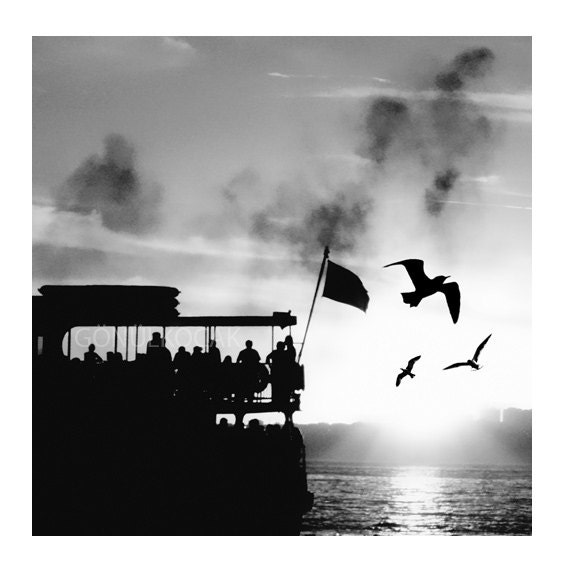 Black and White PHOTOGRAPHY bw istanbul Photography Silhouette Photography  Urban Photography City Photography 8''x'8'' - gonulk