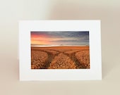 Original Misty Landscape Art, Avebury, Silbury hill, Neolithic Sites, Wiltshire Fine Art Photo Blank Greeting Cards 8x6