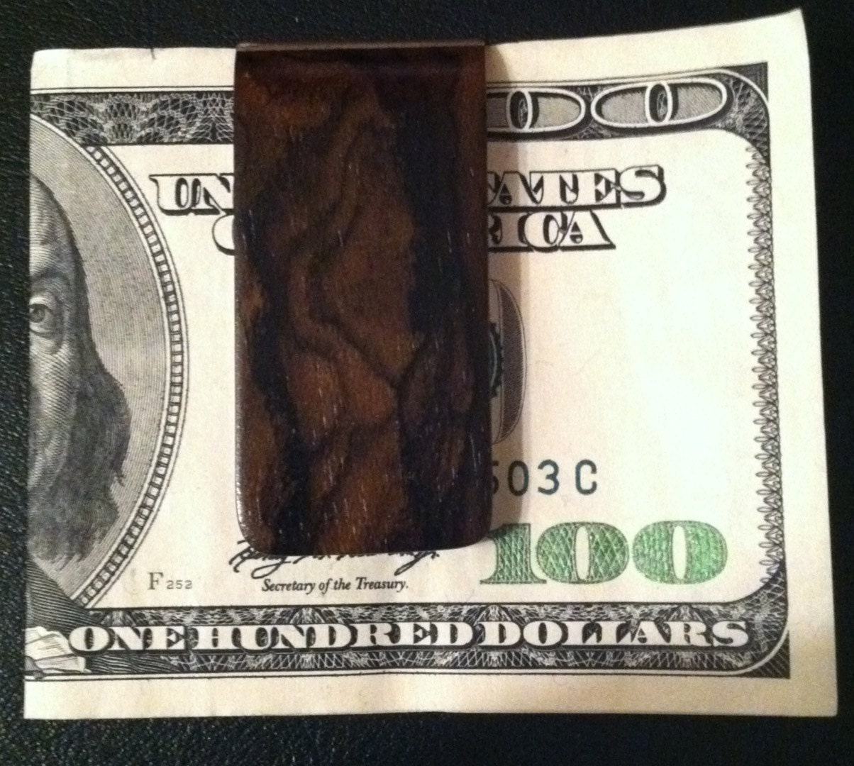 Handmade Wood Money Clip Ziricote