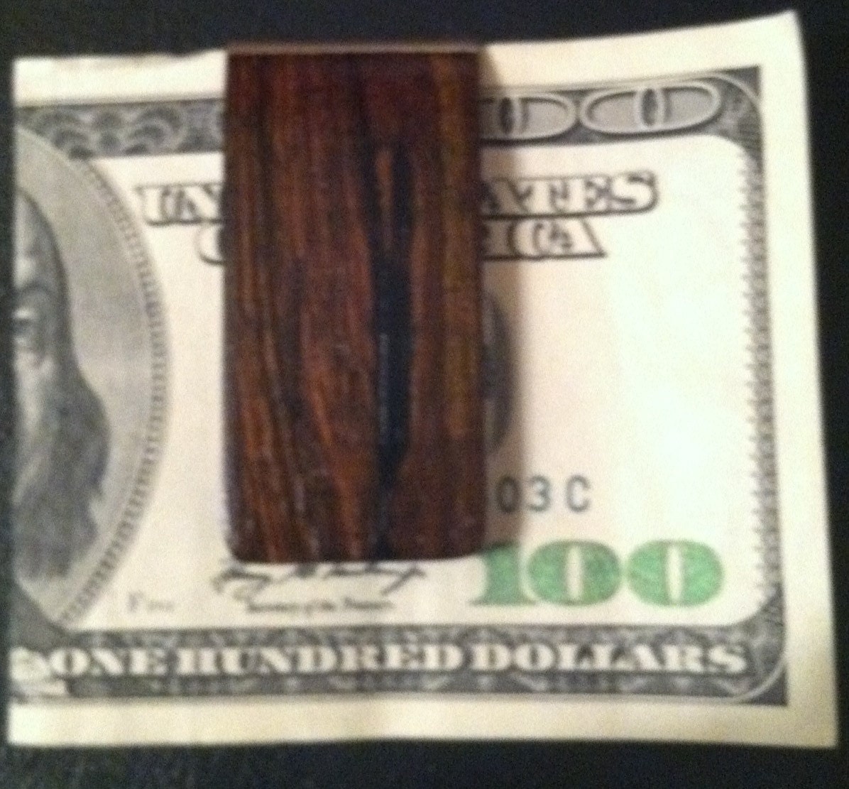 Handmade Wood Money Clip Rosewood