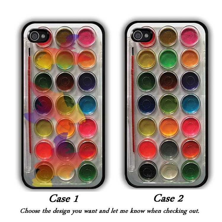 WHITE - Watercolor Set iPhone Hard Case / Fits iPhone 4, 4s