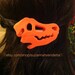 Orange Glow in the Dark Dinosaur Skull Hair Barette - DINA-BOW by Suzannah Vendetta