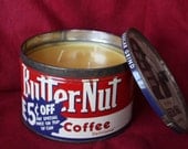 Vintage Tin / 3 Wick Beeswax Candle - Butter Nut Coffee Tin