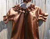 Baby Girl Dress Brown Satin Formal Photo Wedding Special Occasion Size 12-18 months