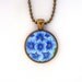 Flower necklace blue forget me not pendant Alpha Phi jewelry charm mother's day gift.