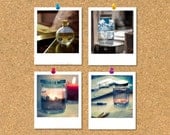 Polaroid set - Bottle Up Summer - 4 polaroid photograph prints - Fine art photography, summer, gift tags, under 20, beach, ocean, surreal
