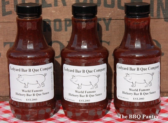 Hickory BBQ Sauce New 18oz. Size 3 PK Ledyard Bar B Que Company Hickory Bar B Que Sauce 18oz "Bring Life Back to Your BBQ"