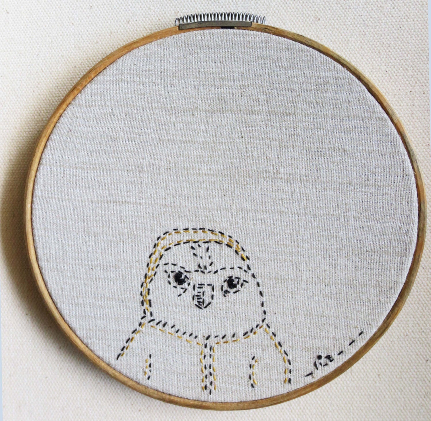 Embroidered Owl  Wall Art