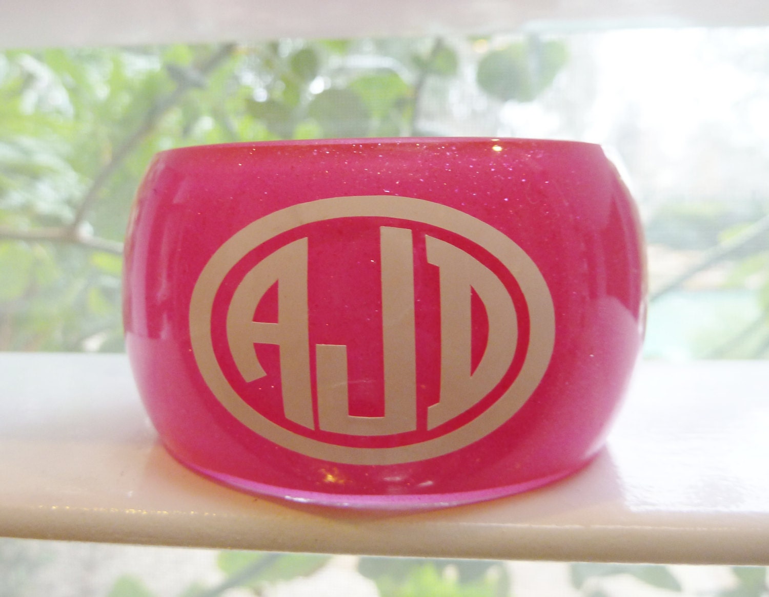 Monogrammed Bracelet - Acrylic Cuff