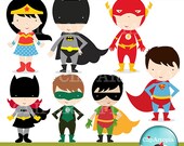 Superhero II Digital Clipart For Personal and Commercial use / INSTANT DOWNLOAD Il_170x135