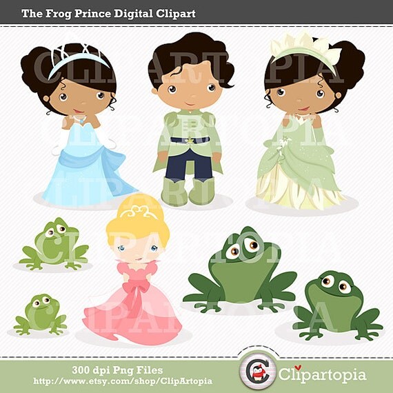 The Frog Prince Digital Clipart For Personal And Commercial Use / INSTANT DOWNLOAD Il_570xn