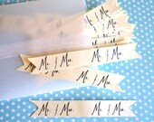 25 "Mr. & Mrs." Flag Embellishments for paper straws or cake pop sticks