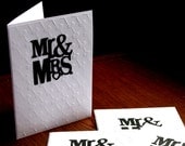Handmade Card Set of (5) - Mr and Mrs - Wedding - Bridal Shower - Anniversary