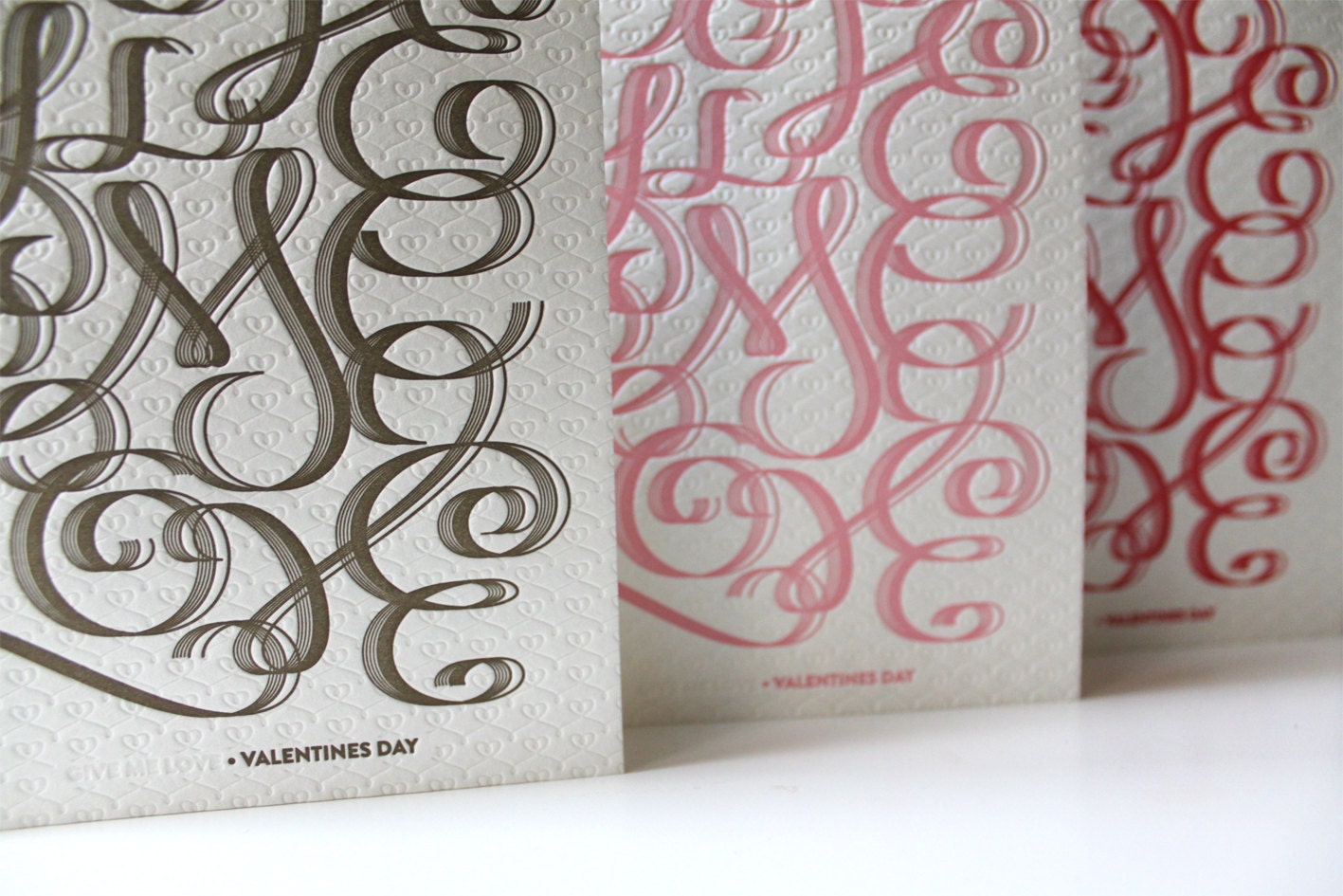 Valentines Day - Letterpress card - Give me love