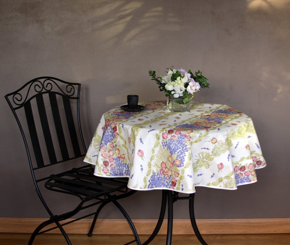 Small Bistro Round Provence Tablecloth 42or 60 by SoleildeProvence