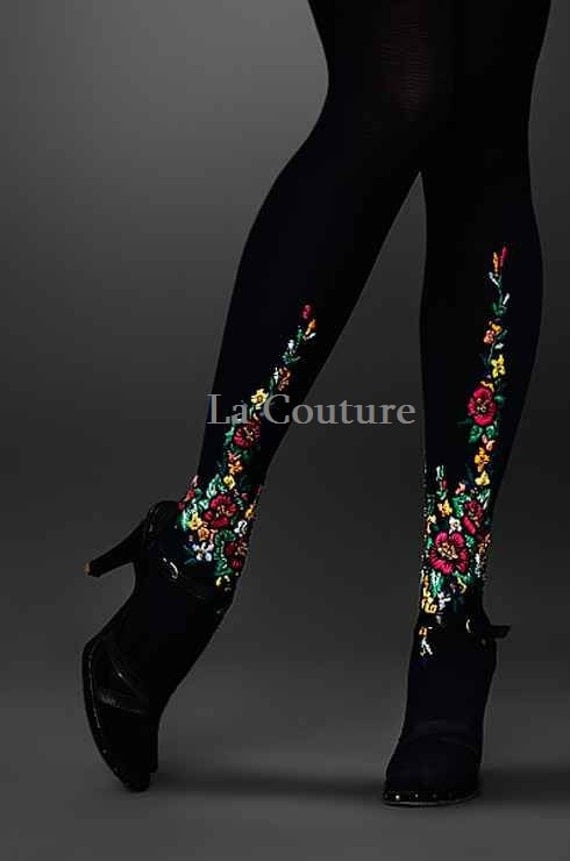 TIGHTS with embroidery - AtelierLaCouture