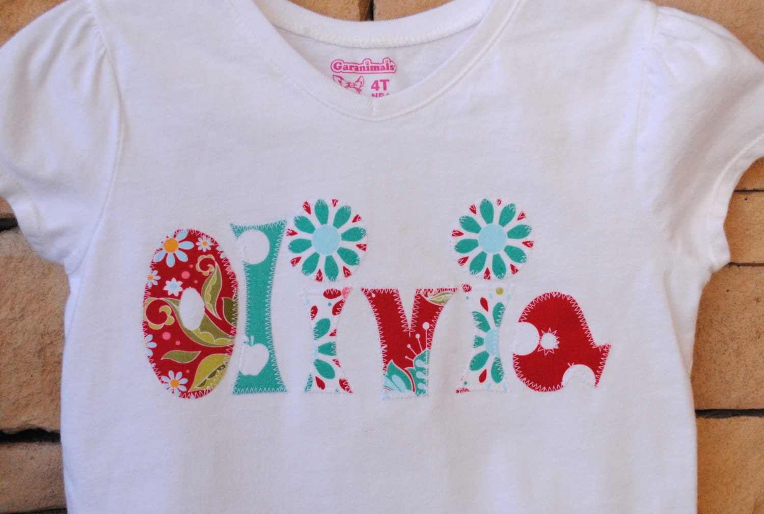 Personalized Name Shirt. Fabric Applique Tee. Made to Order. For Boys or Girls