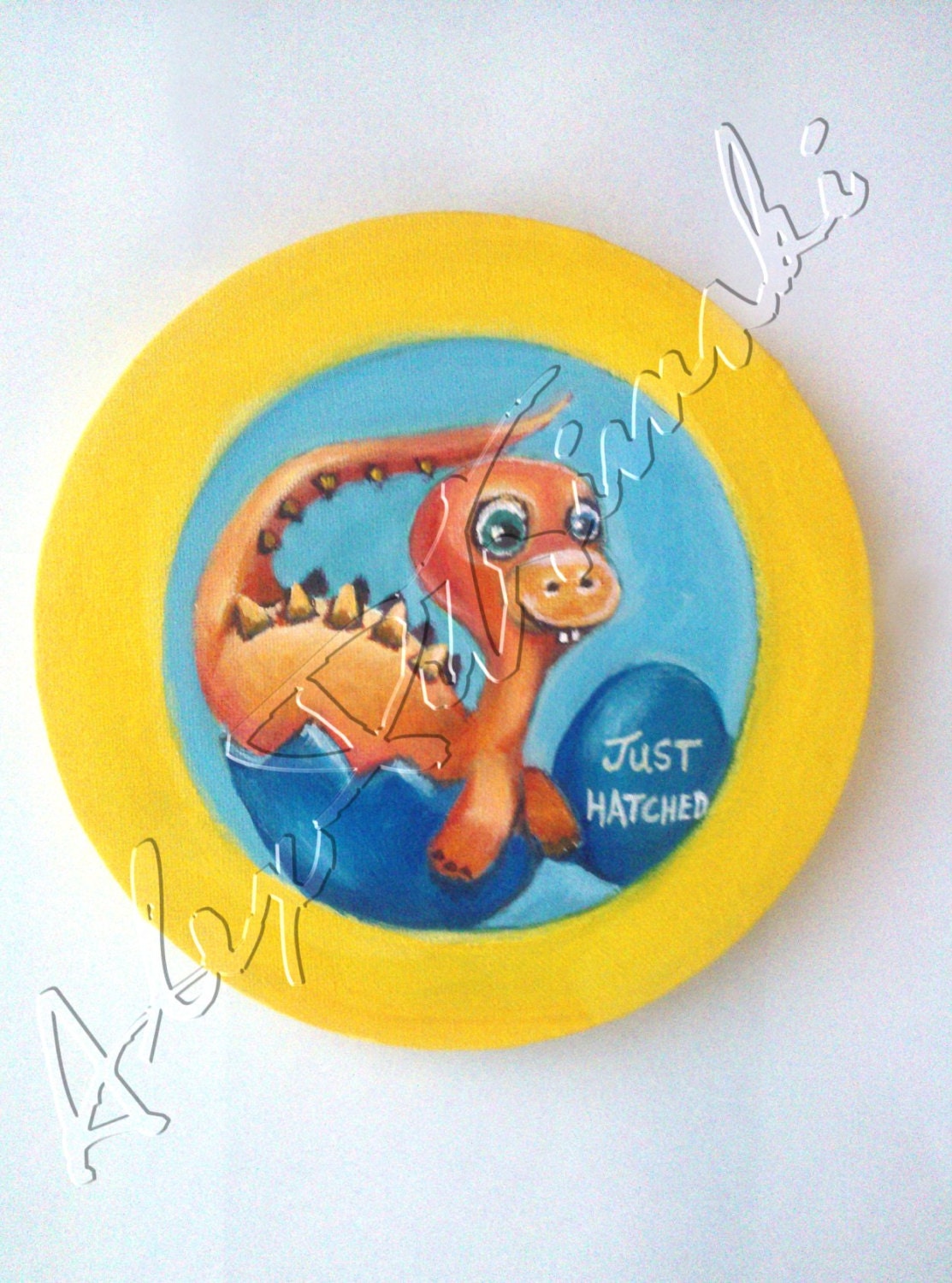 Dinosaur nursery decor - Birth stats wall art. Personalized baby gift - Children's Art . Baby Dinosaur picture, Baby birth sign