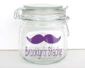 Personalized My Stache - Moustache Jar - 15 Colors Available