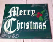 Merry Christmas - hand painted, made to order on 16x20 canvas with acrylic paint