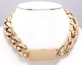 Chunky ID Chain Link Rhianna, Kim Kardashian Celebrity Inspired Chocker Statement Designer Necklace
