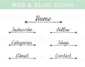 Charcoal Arrow Navigation Icon Set