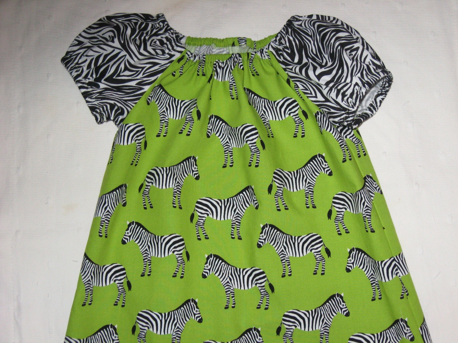 Girls toddlers babies Zebra print peasant dress  size 6mo. thru 5 girls