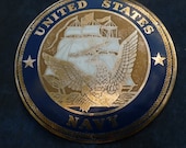 U.S. Naval Plaque - Vintage - Metal - Katesmightyfine