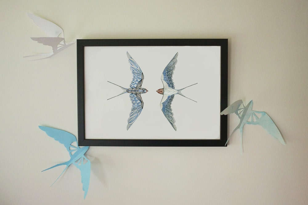 Bird Pen and Ink Drawing Giclee Limited Edition A3 Bird Print