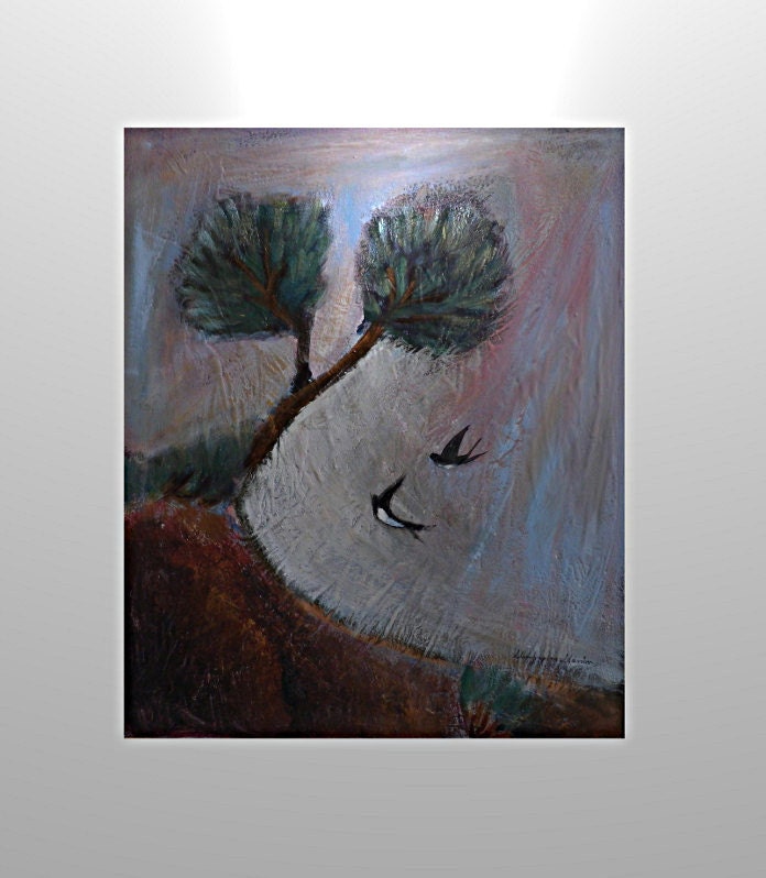Premonition of spring,22x18 , acrylic/oil,ready to hang, original painting by Margarita