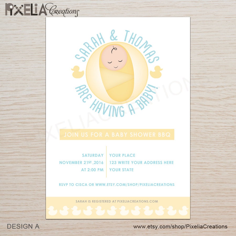 Cute and unique  Printable Baby Shower invitation