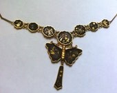 J17 1940s Black and Gold Japanese Necklace, earrings