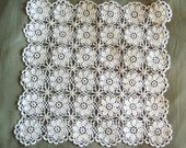 Crocheted white doily handmade table decor crochet napkin housewares flower segment centerpiece lace housewarming gift
