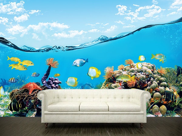 Wall STICKER MURAL ocean sea underwater decole film poster 150x102"