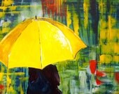 Girl with a Yellow Umbrella - Acrylic Print - theLovelyBirdCage