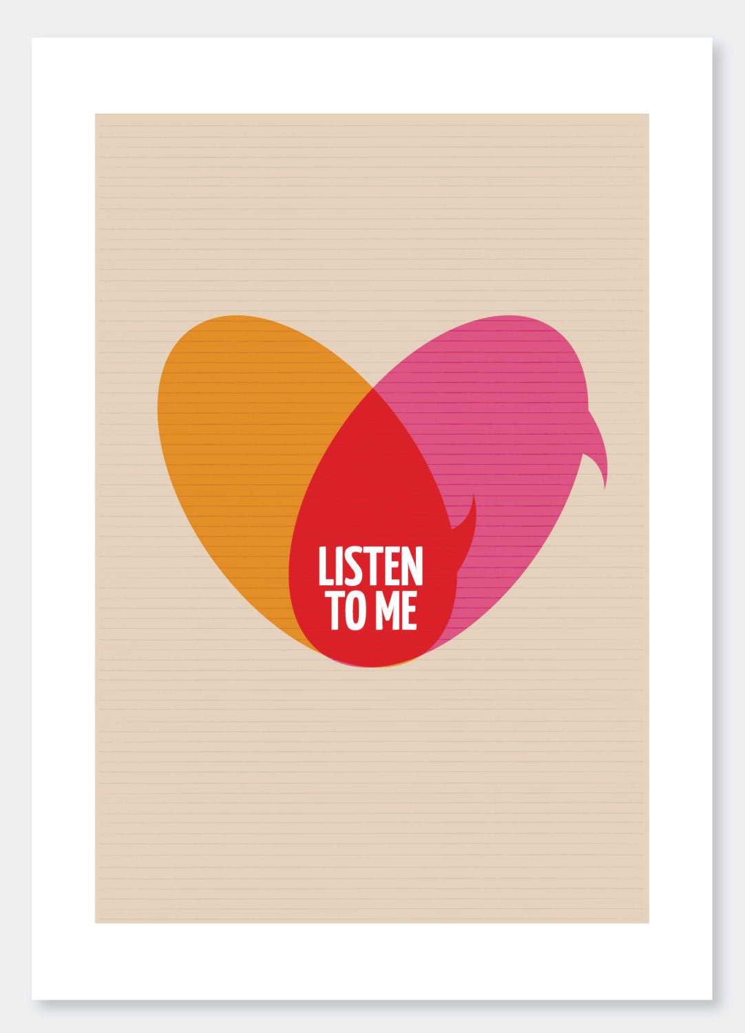 Listen to me - - - A4 art print and illustration by Sophia Georgopoulou