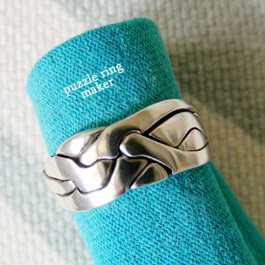 NEVES - Unique Puzzle Ring by PuzzleRingMaker - Sterling Silver - 4 Band