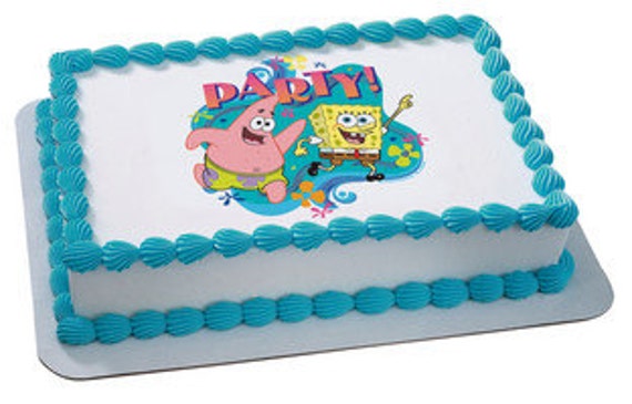 SPONGEBOB-PARTY...Edible Image Cake Topper Il_570xn