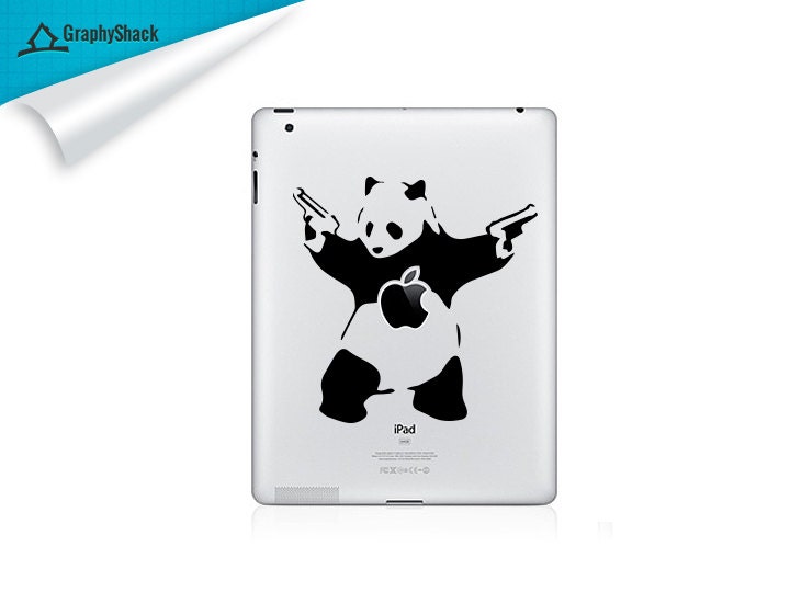 Banksy Panda Mac Decal Laptop Sticker Mac decal Ipad NotebIook Tab 13" 15" 17" Mac ipad 1 ipad 2 ipad 3 ipad 4 mini ipad