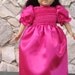 Hot pink satin gown for an 18" doll.