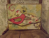 Birds mixed media canvas