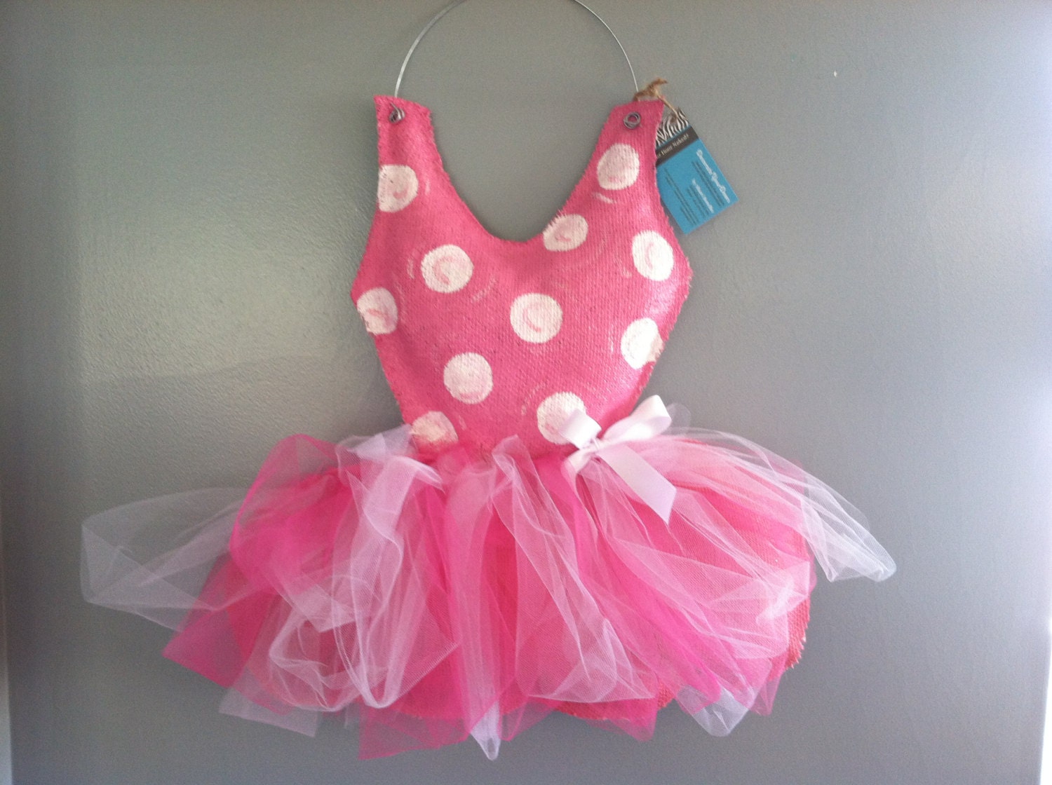 Pink Tutu  Burlap Door Hanger