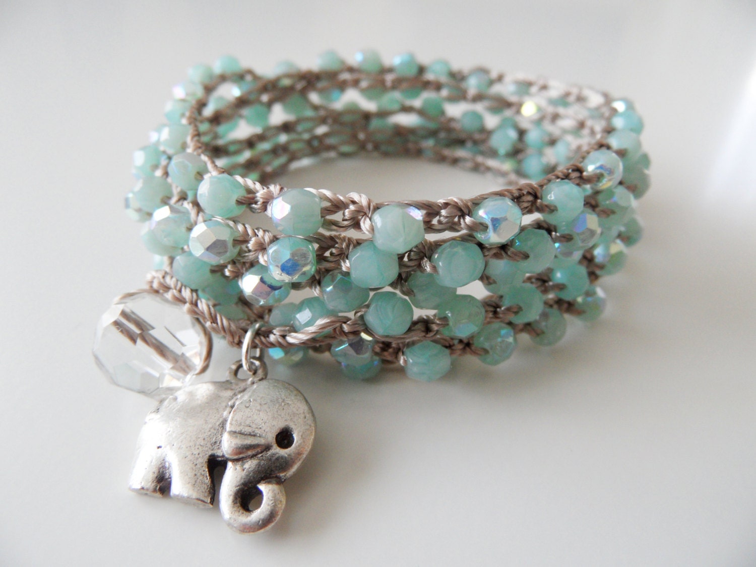 crochet necklace, bracelet, mint green bracelet, chic, shaby beach jewelry, TRENDY ITEMS