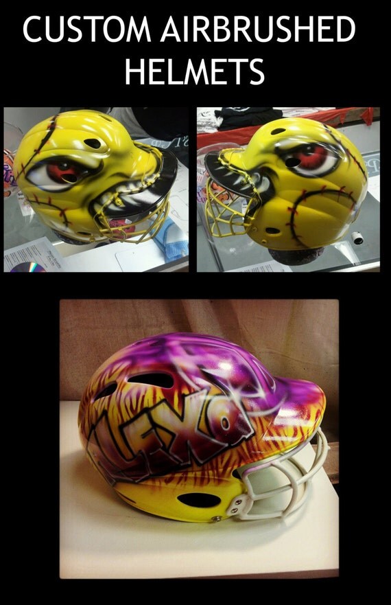 Items similar to Custom painted softball helmets airbrushed for