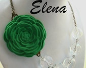 Kelly Green Necklace,Bib Necklace,Statement Necklace,Bridesmaid Necklace,Wedding Jewelry,Bridal Party Jewelry,Gift