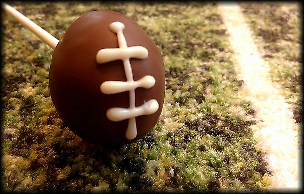 Football cake pops - choice flavor red velvet yellow chocolate 1 dozen in box- perfect for parties Mother's Day
