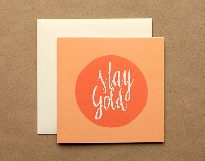 Cheeky "Stay Gold" Hand drawn type Gift Card