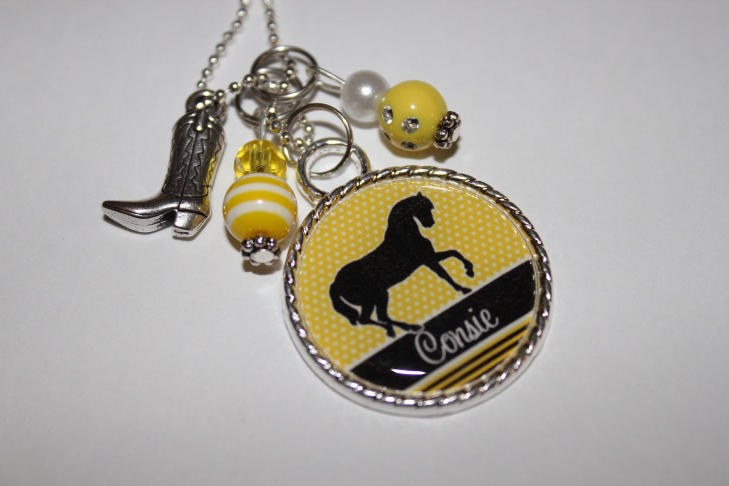 Sale - Buy 1 Get 1 Free - - Horse Necklace, Cowgirl Necklace, I love horses, Custom Girl Necklace, Swarovski, Bling Bead Necklace