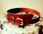 Classic minimalist style 100% genuine leather brown special irregular Vintage Banana Republic Hip Belt  Made in USA women's belts Size 6