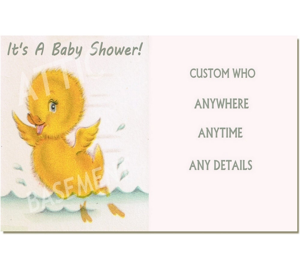 Buy gift tag template and ecards - Yellow Duck Chick Baby Shower Invite Customizable DIGITAL Printable Instant Download epsteam